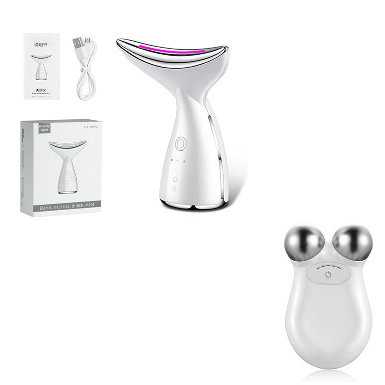 Microcurrent Neck Face Beauty Device With 3 Colors LED Photon Therapy Skin Tighten Reduce Double Chin Face Lifting Devices
