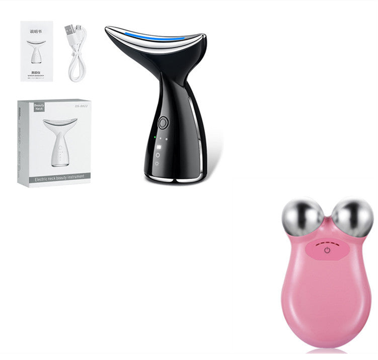 Microcurrent Neck Face Beauty Device With 3 Colors LED Photon Therapy Skin Tighten Reduce Double Chin Face Lifting Devices
