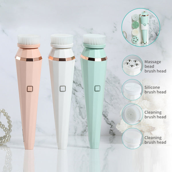 Rechargeable Electric Facial Cleansing Brush Soft Skin Care Portable Massager Face Brush Deep Cleaning Device